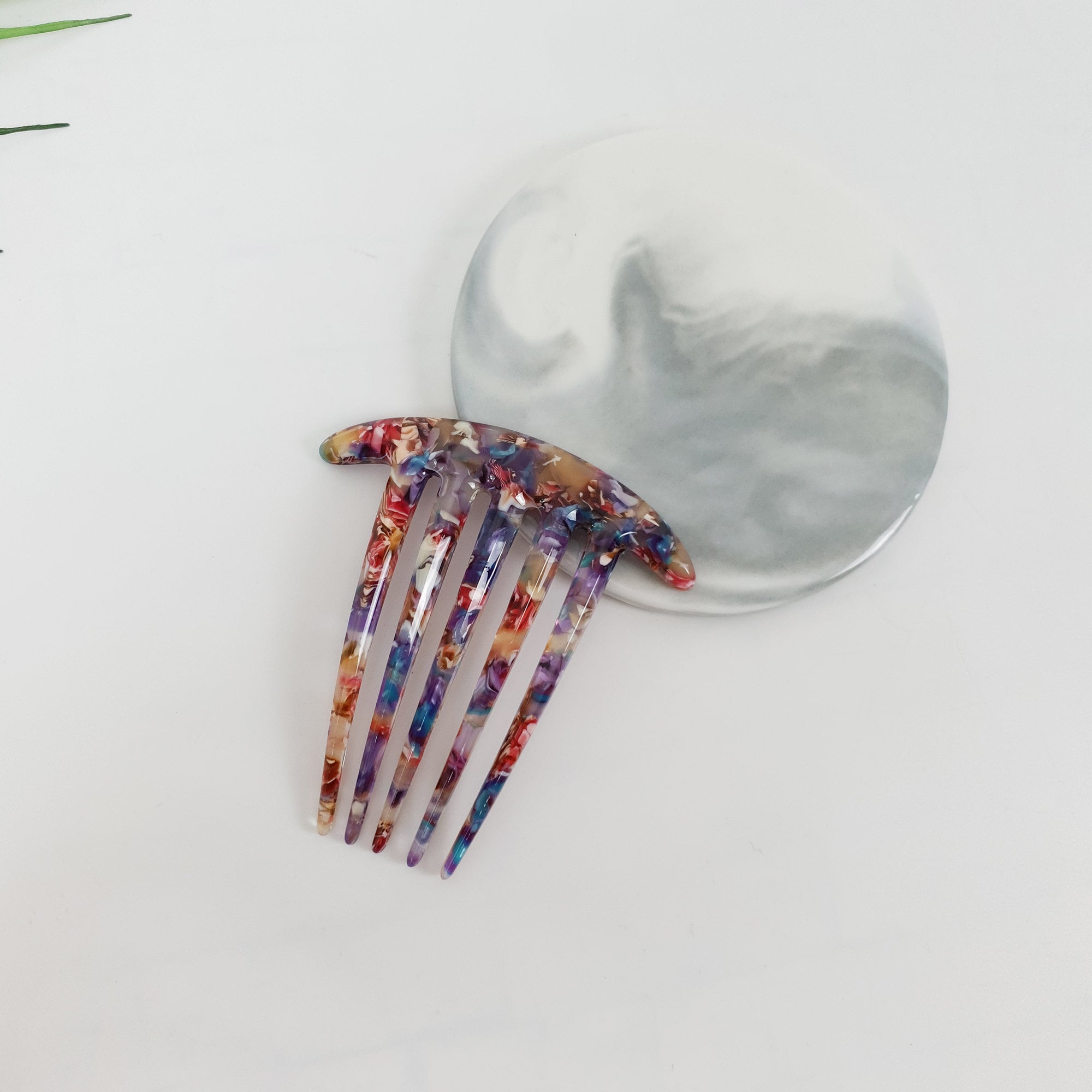 Tortoise Shell Long Leg Hair Comb Pin / Luxurious French Hair Pin / Hair Fork for Thick Hair