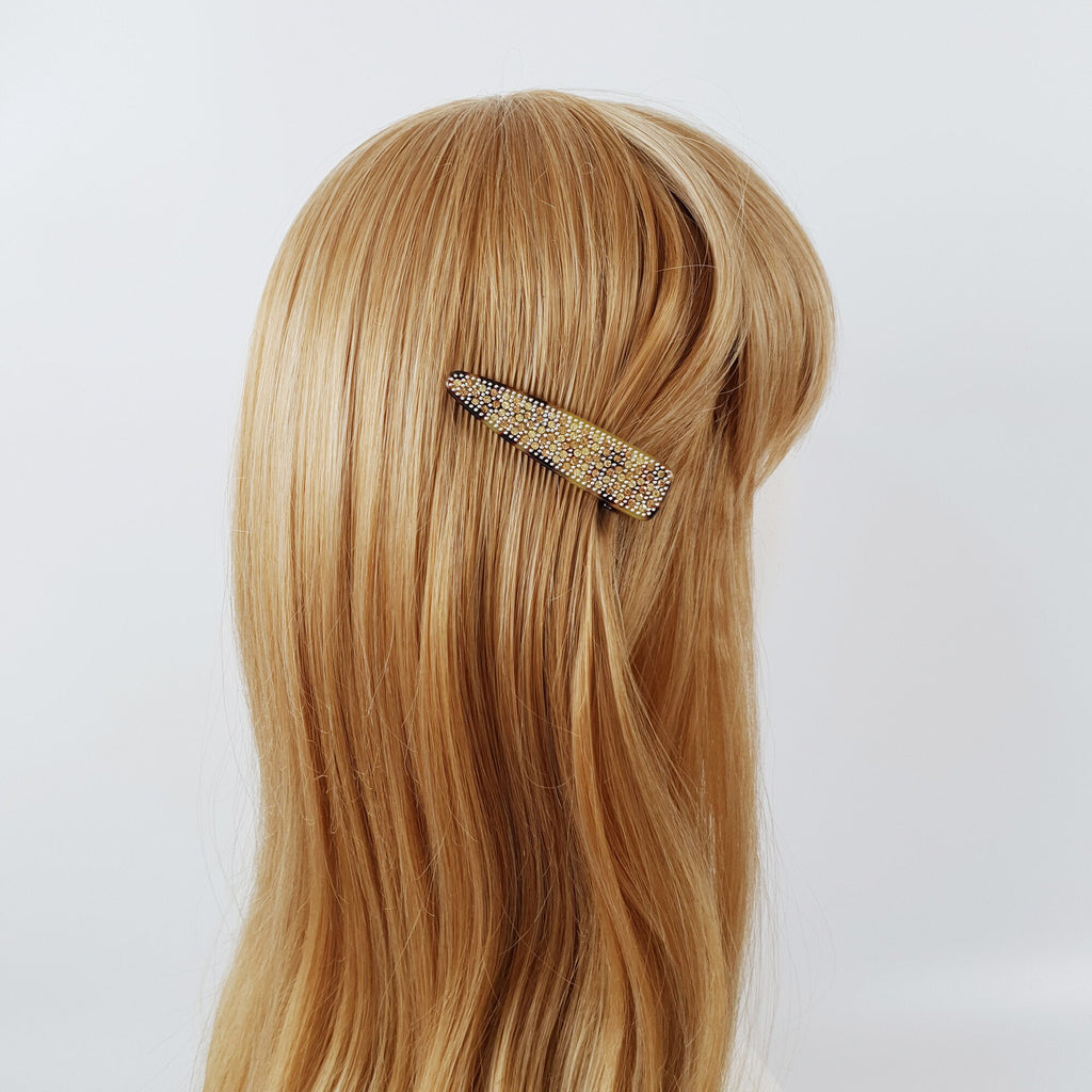 Black Cubic Triangle Hair Claw Clip / Luxurious French Hair Pin / Hair Accessory for Woman / Leopard Hair Clip