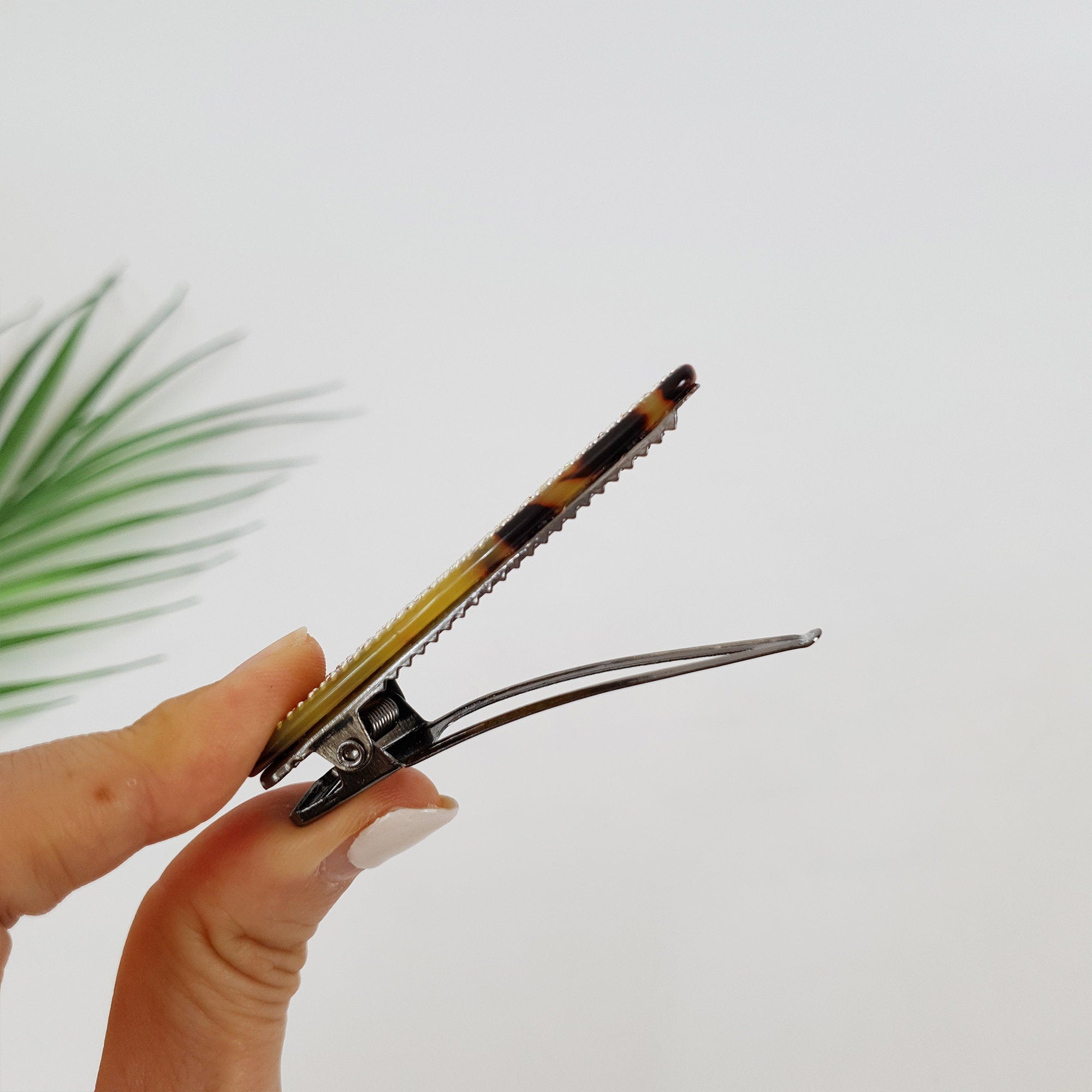 Black Cubic Triangle Hair Claw Clip / Luxurious French Hair Pin / Hair Accessory for Woman / Leopard Hair Clip