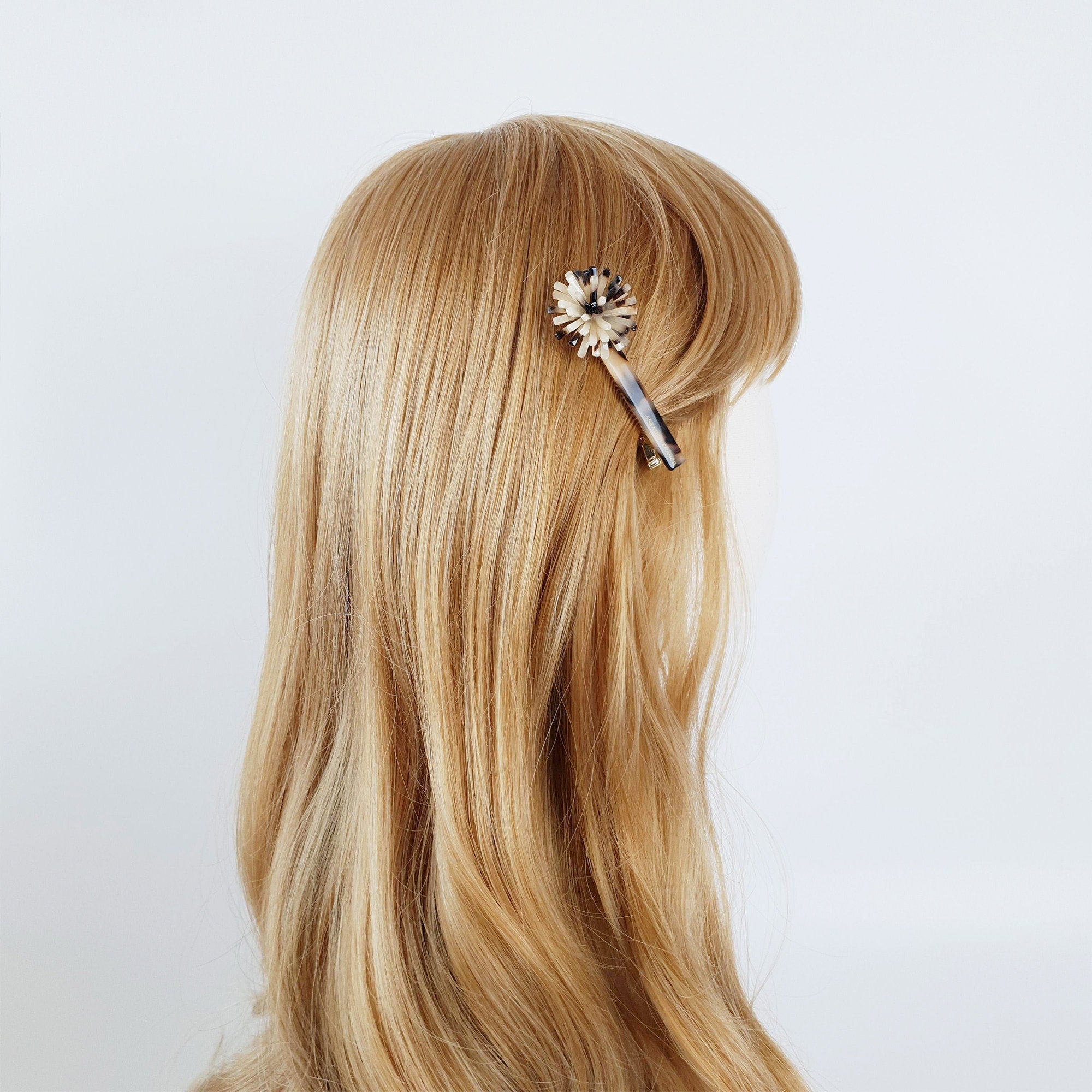 Tortoise Shell Flower Hair Clip / Luxurious French Hair Pin / Hair Accessory for Woman / Alligator Hair Clip