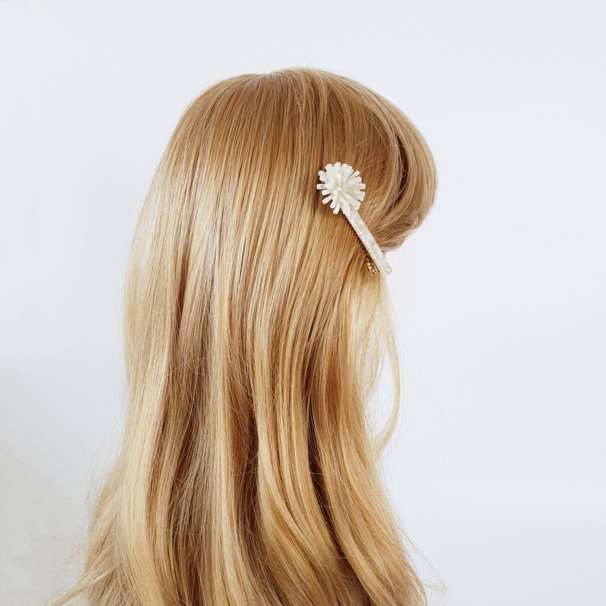 Tortoise Shell Flower Hair Clip / Luxurious French Hair Pin / Hair Accessory for Woman / Alligator Hair Clip