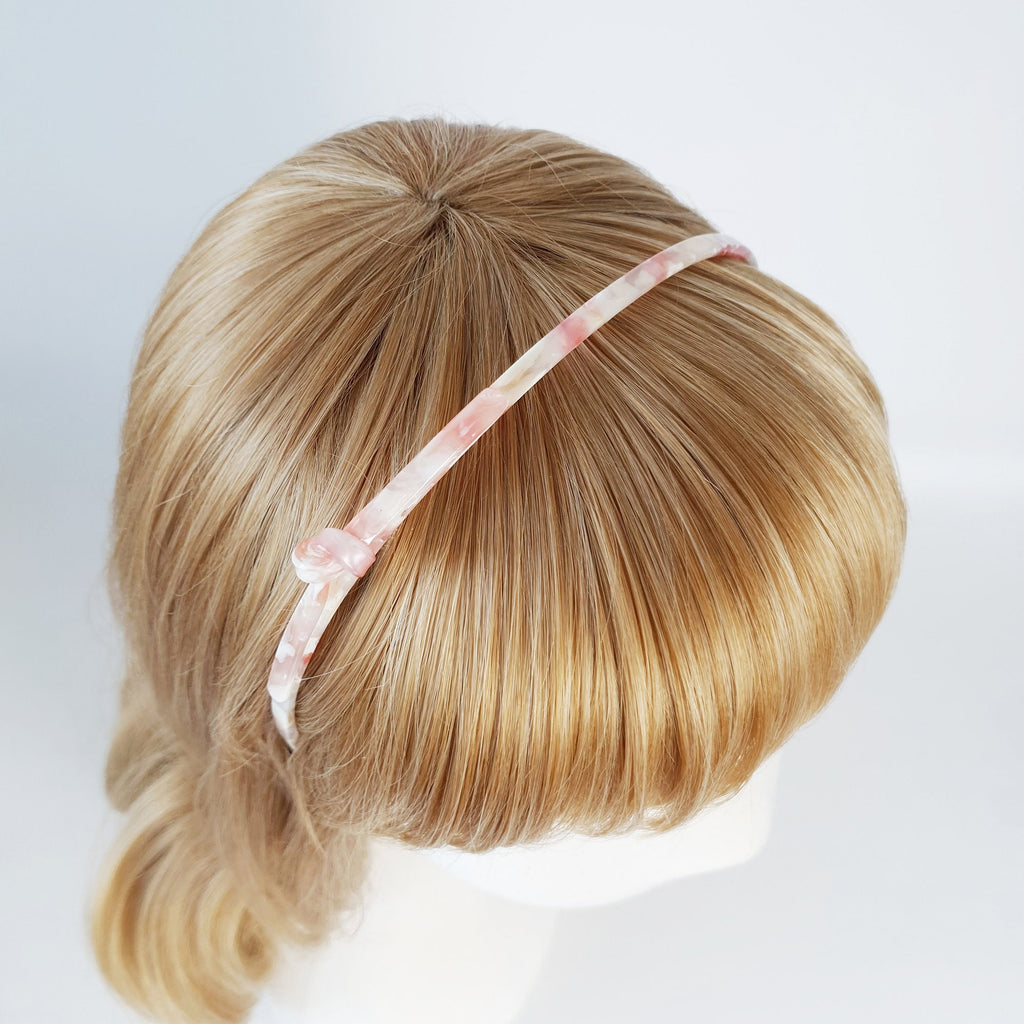 Tortoise Shell Daily Leopard Thin Twist Headband / Luxurious French Hair Pin / Hair Accessory for Woman / Ribbon Thin Headband