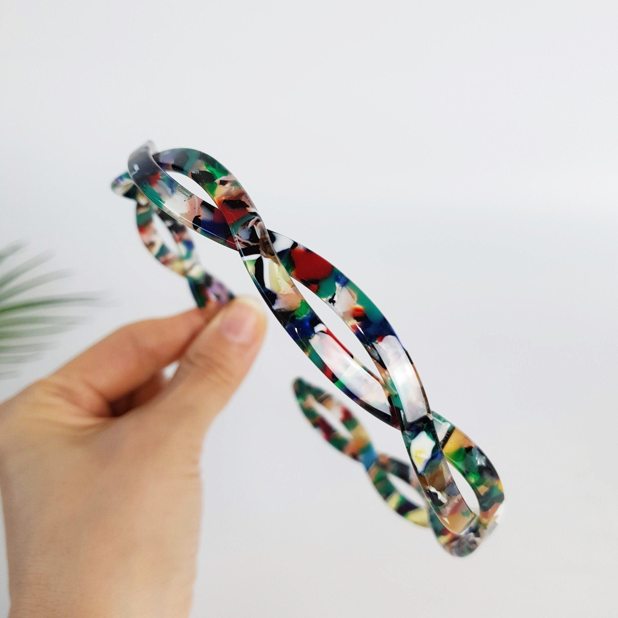 Tortoise Shell Two Line Twist Headband / Simple French Hair Pin / Hair Accessory for Woman / Thin Headband / Alice Headband