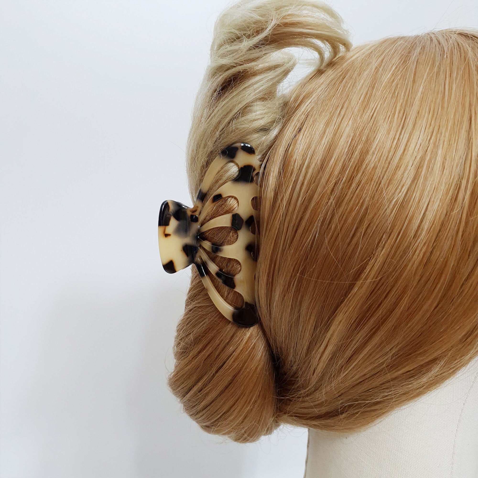 Tortoise Marble Shell Hair Clip / Luxurious Cellulose French Hair Pin / Hair Accessory for Woman / Large Hair Claw Clip