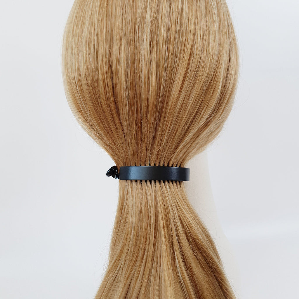 Real Leather Half Moon Claw Clip / Vintage Hair Comb Barrette / Clincher Comb Hair Accessory / Banana Clip