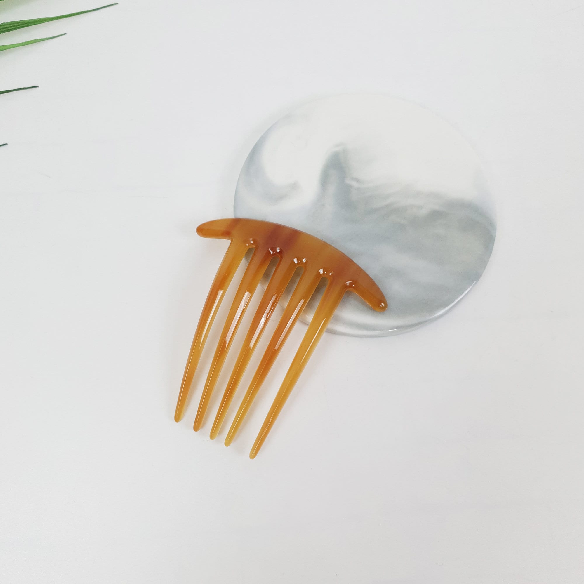 Tortoise Shell Long Leg Hair Comb Pin / Luxurious French Hair Pin / Hair Fork for Thick Hair