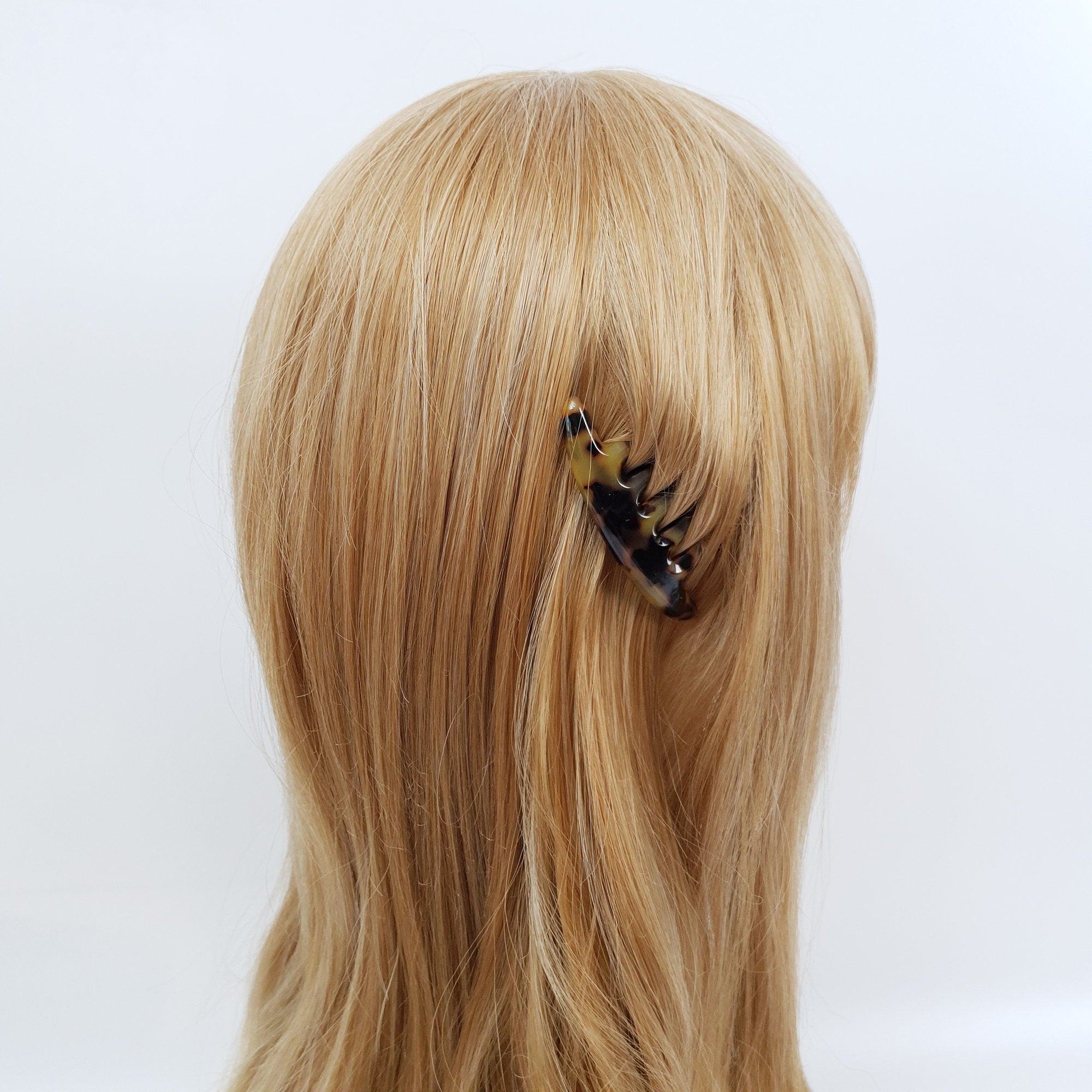 Tortoise Shell Long Leg Hair Comb Pin / Luxurious French Hair Pin / Hair Fork for Thick Hair