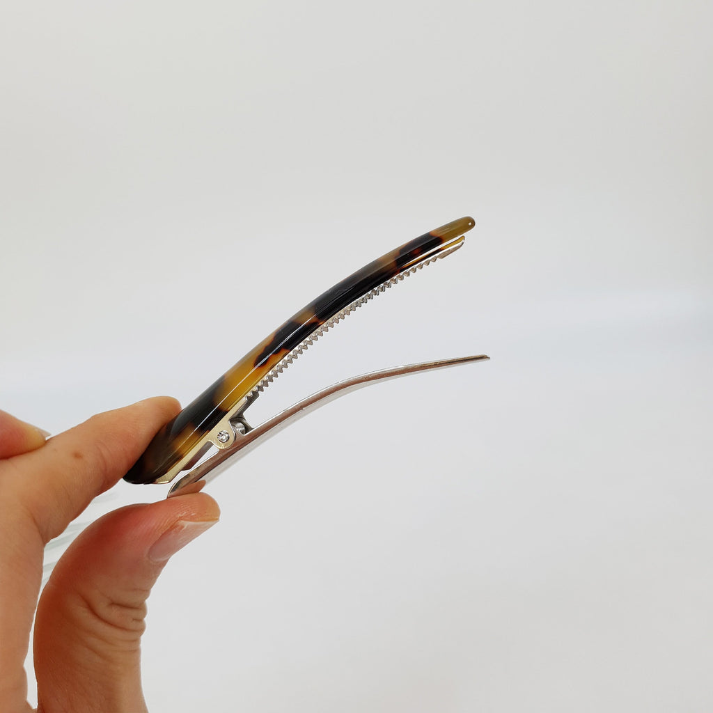 Tortoise Shell Medium Size Alligator Hair Clip (3.3 Inch) / Luxurious Cellulose Leopard French Hair Clip / Hair Accessory for Woman