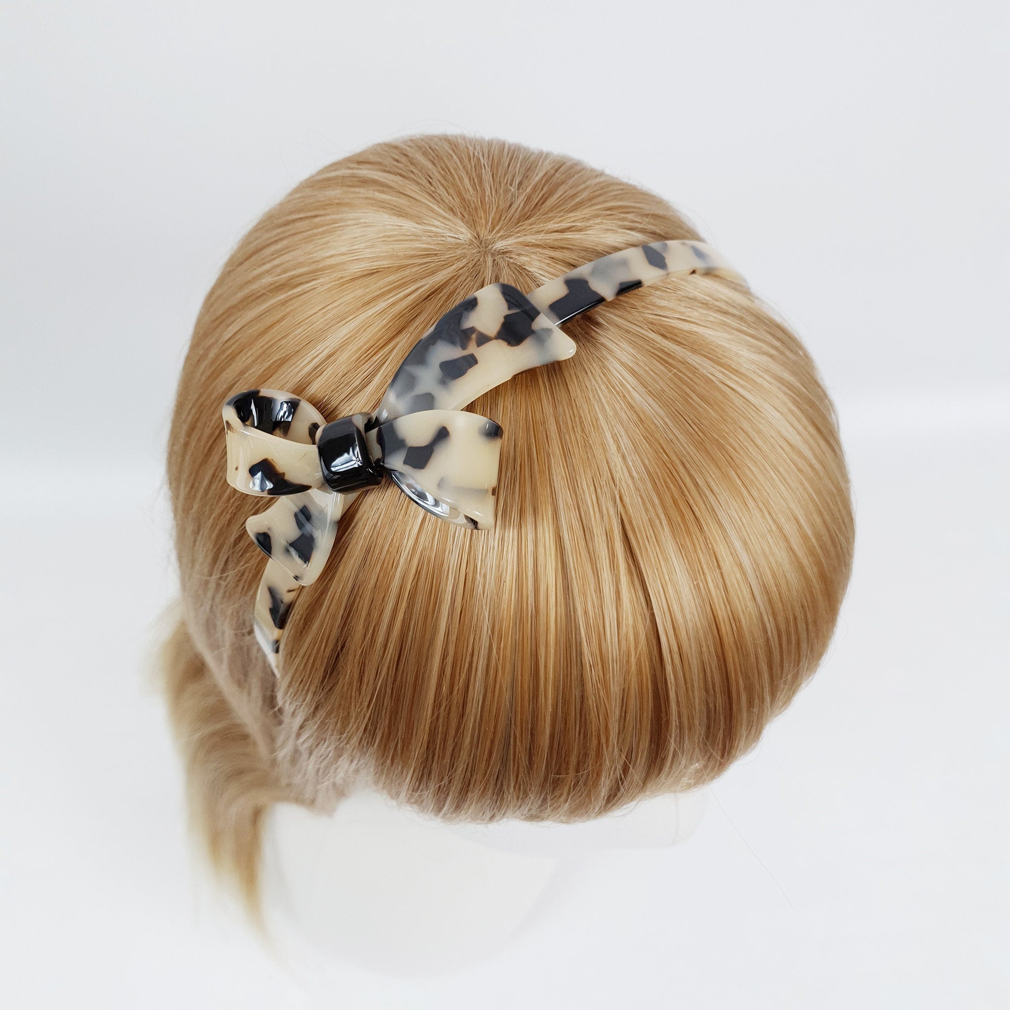 Leopard Double Ribbon Thin Headband / Elegant Tortoise Shell Headband / Hair Accessories for Woman