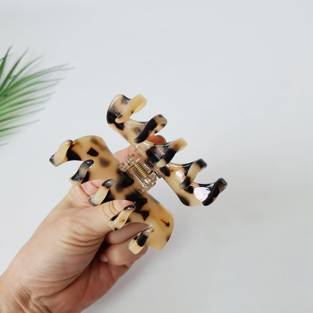 Tortoise Marble Lunar Medium Hair Clip / Luxurious Cellulose French Hair Pin / Hair Accessory for Woman / Large Hair Claw