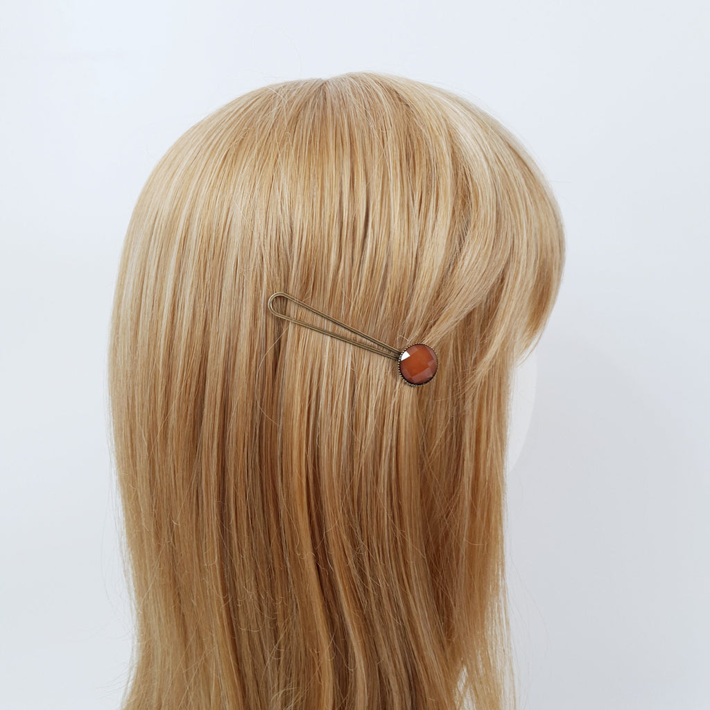 Circle Formica Small Hair Pin / Vintage Antique Three Line Hair Bobby Pin / Hair Accessory Pin for Woman / Snap Clip for Thin Hair
