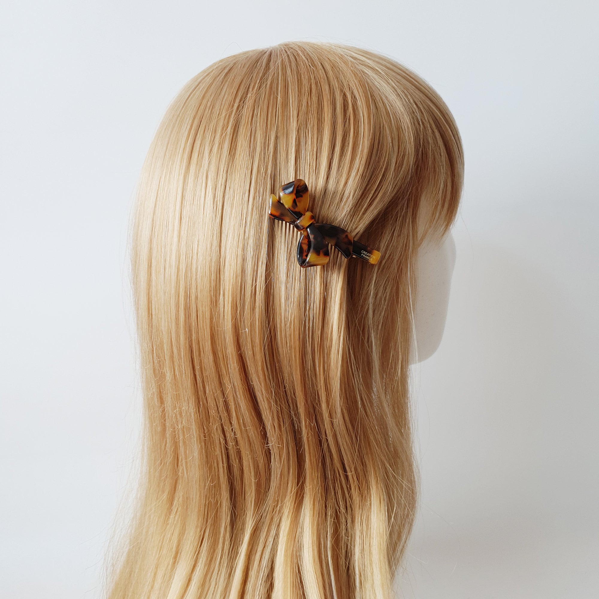 Double Ribbon Hair Claw Clip / Tortoise Shell French Hair Pin / Hair Accessory for Woman / Alligator Hair Clip for Girl