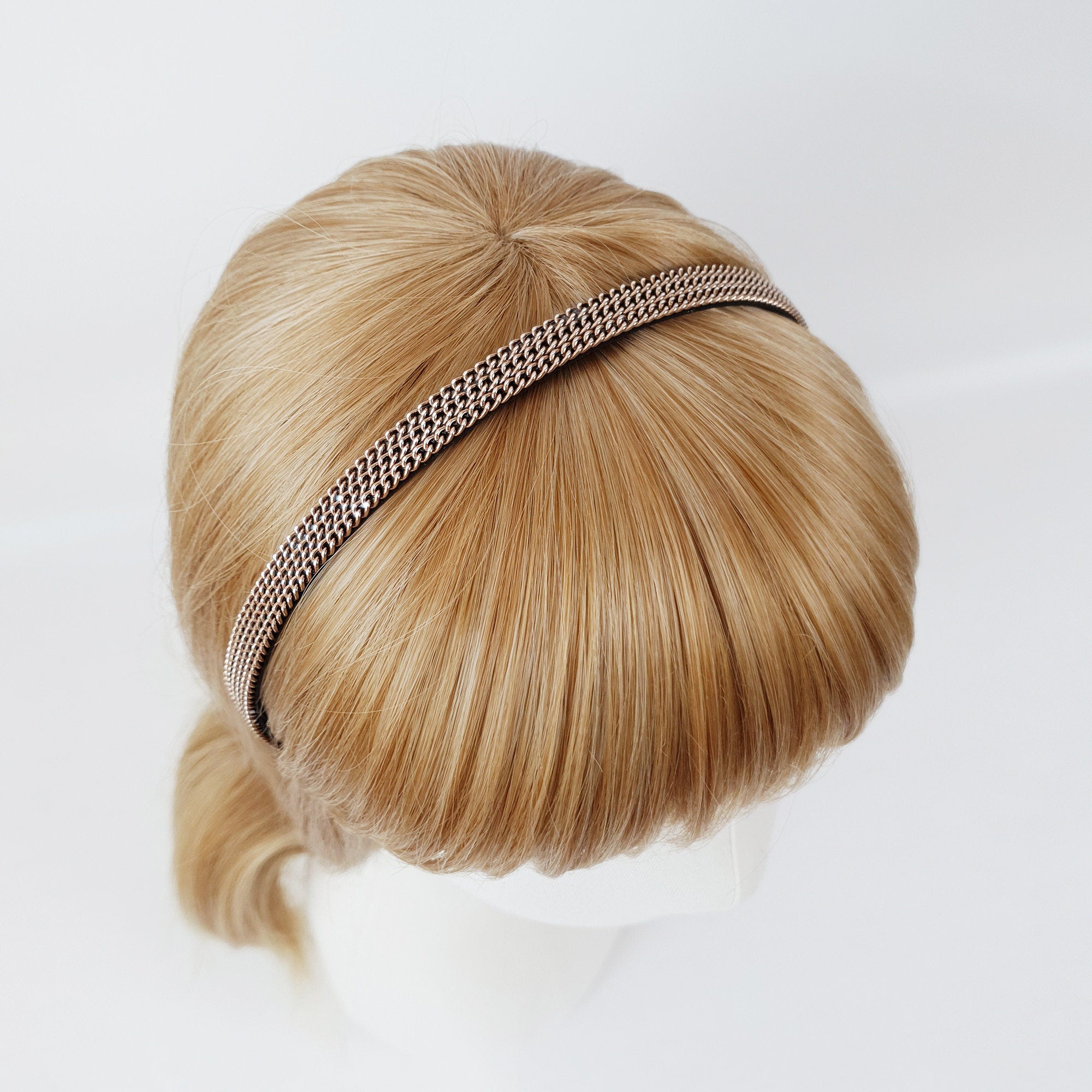 Metal Chain Thin Headband / Simple Line Alice Headband / Hair Bandana for Woman / Metal Headband