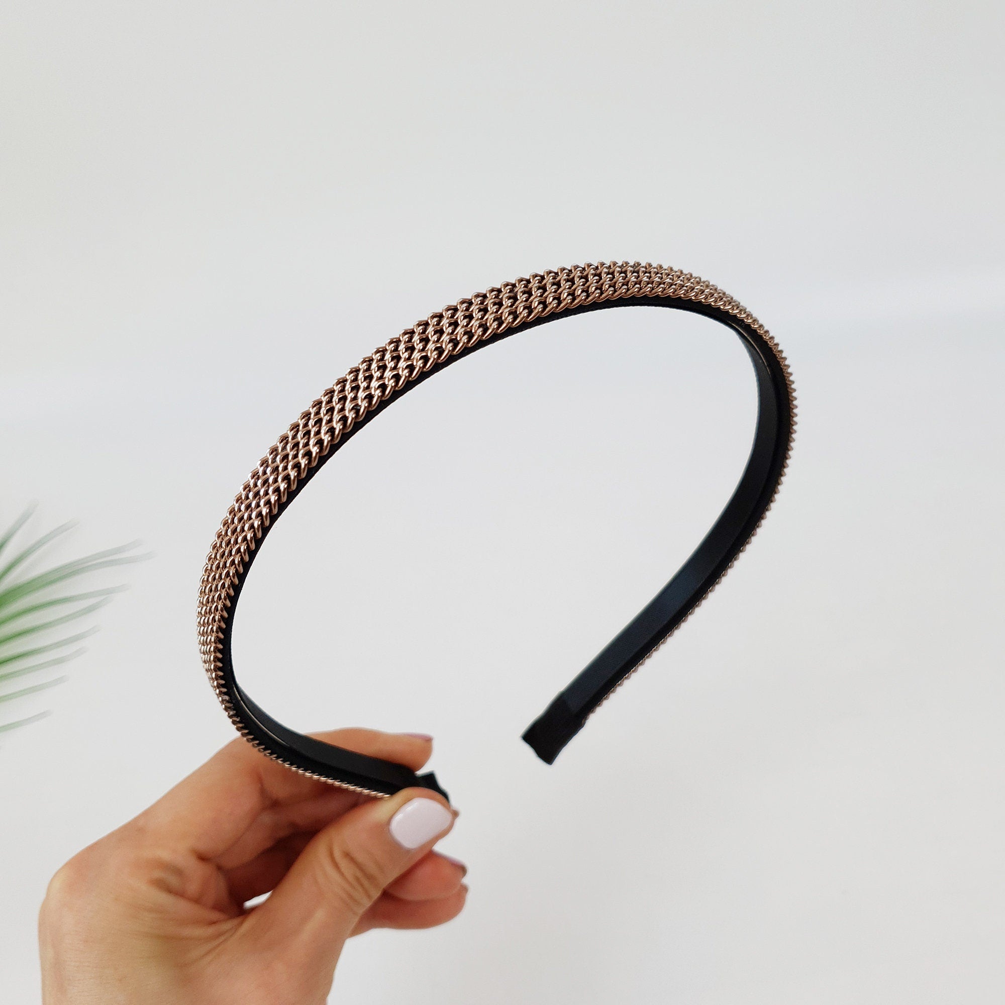 Metal Chain Thin Headband / Simple Line Alice Headband / Hair Bandana for Woman / Metal Headband