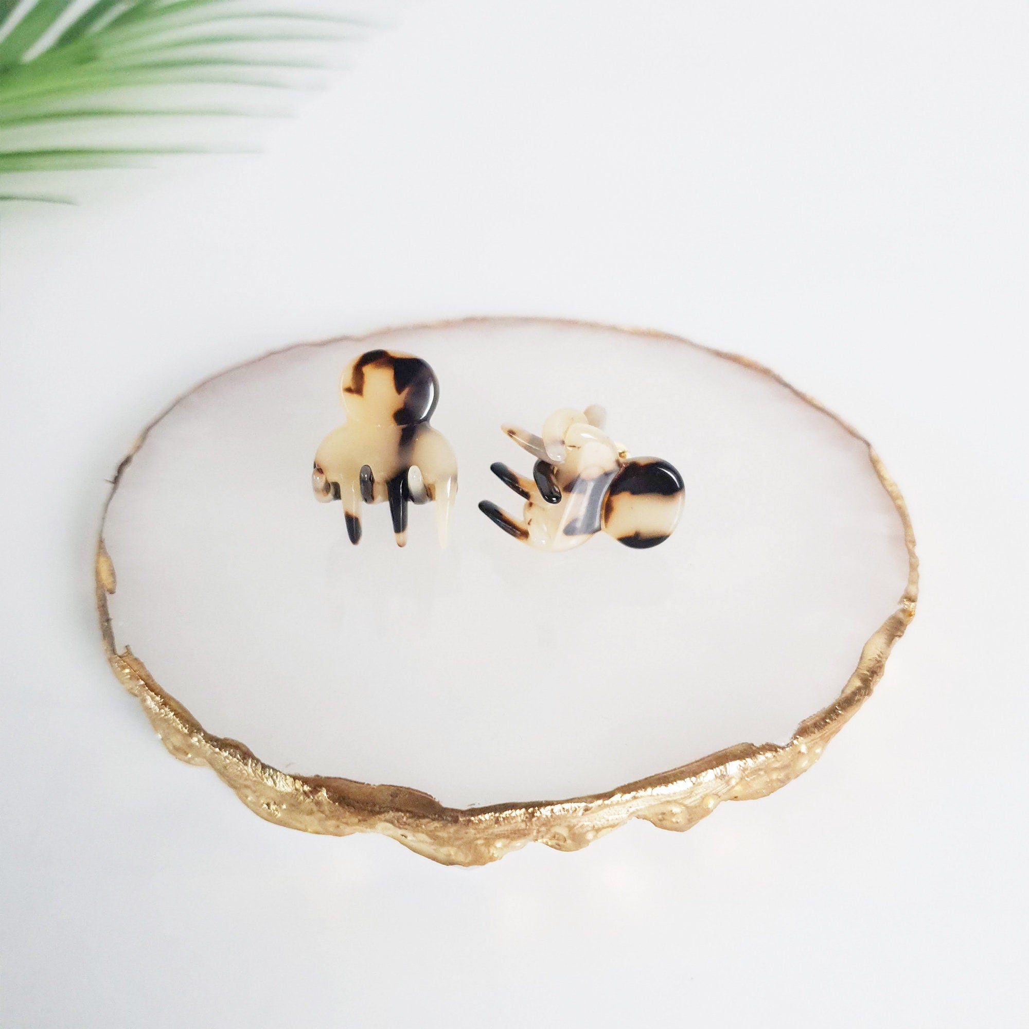 Tortoise Shell Mini Hair Clip (2 pieces 1 set) / Cute French Hair Pin / Hair Accessory for Woman