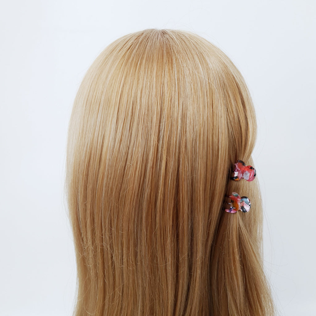 Tortoise Shell Mini Hair Clip (2 pieces 1 set) / Cute French Hair Pin / Hair Accessory for Woman