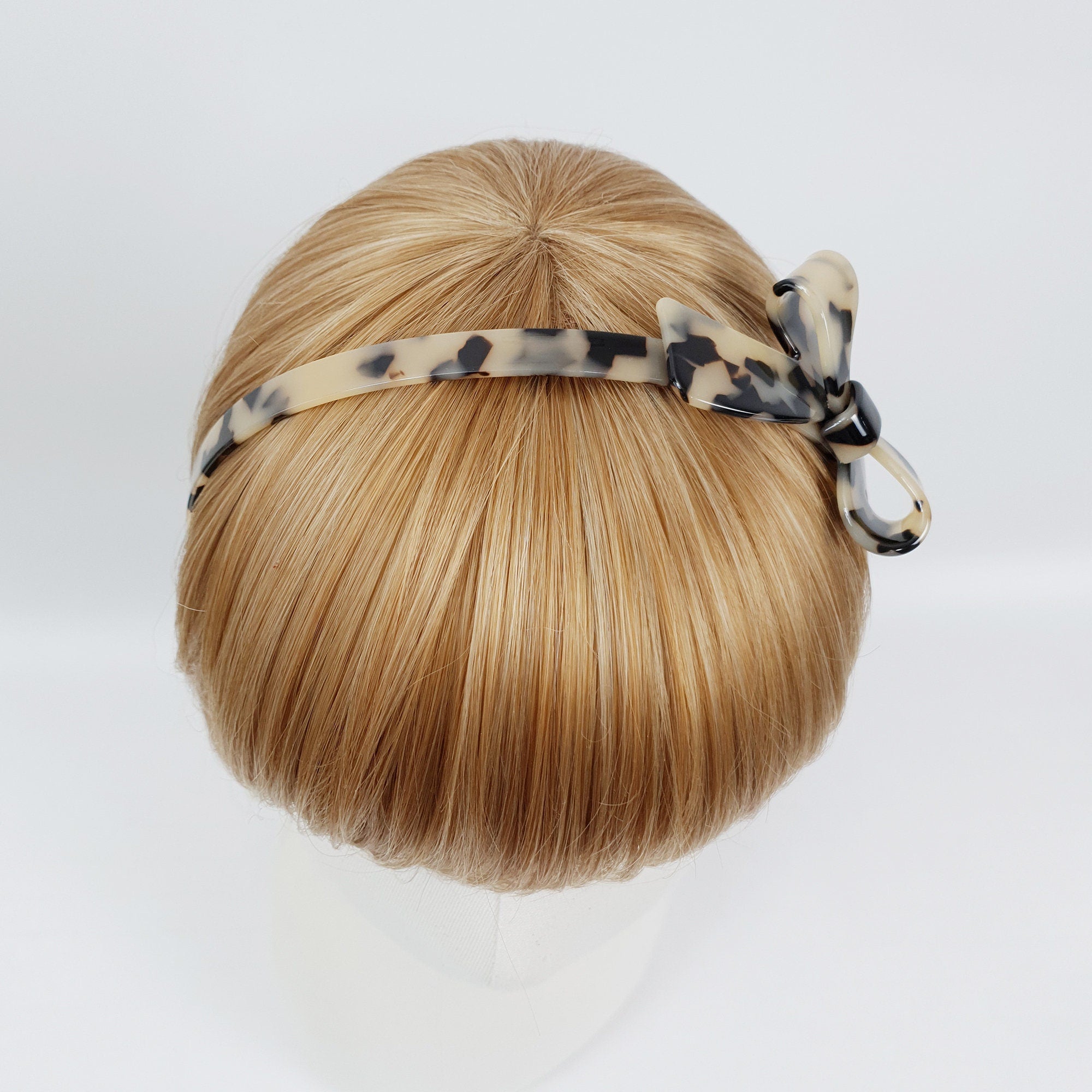 Leopard Double Ribbon Thin Headband / Elegant Tortoise Shell Headband / Hair Accessories for Woman