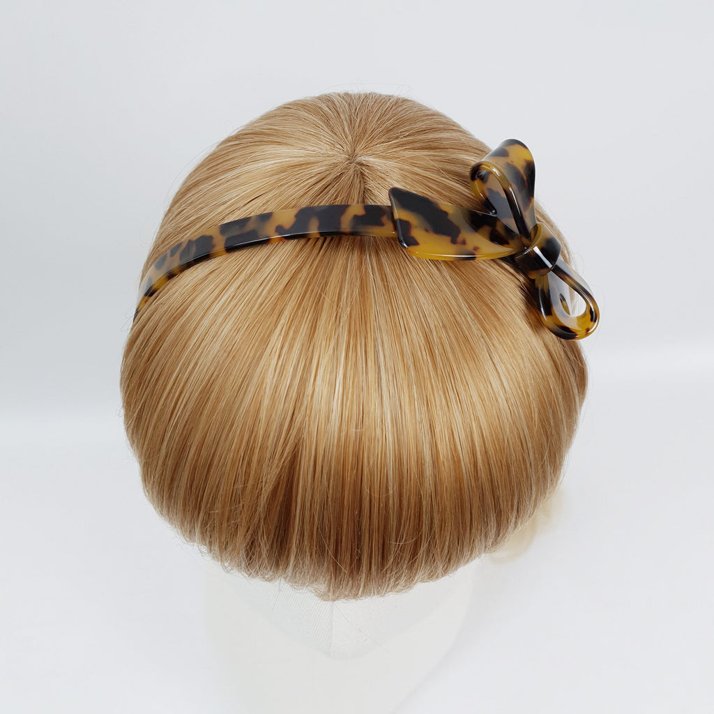Leopard Double Ribbon Thin Headband / Elegant Tortoise Shell Headband / Hair Accessories for Woman