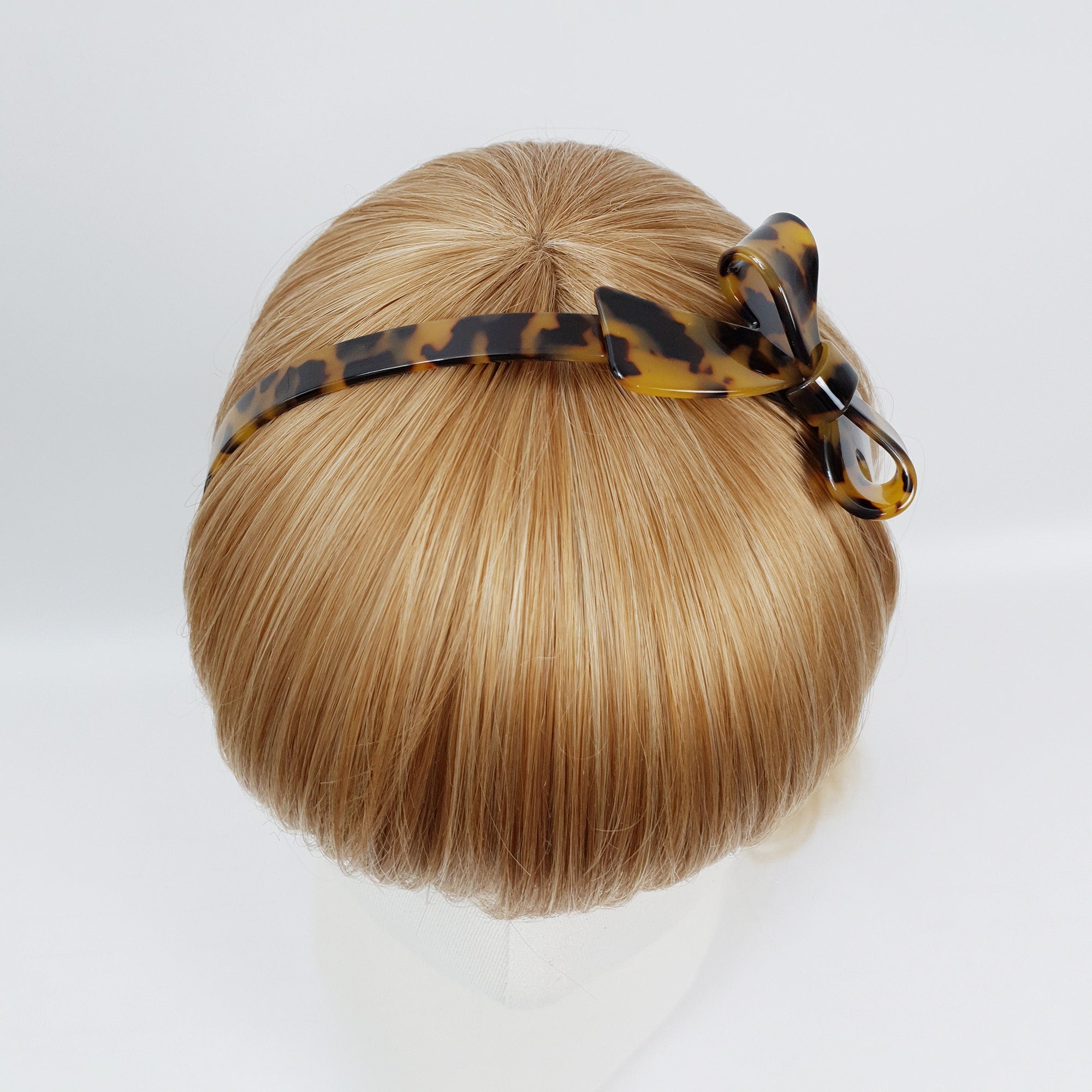 Leopard Double Ribbon Thin Headband / Elegant Tortoise Shell Headband / Hair Accessories for Woman