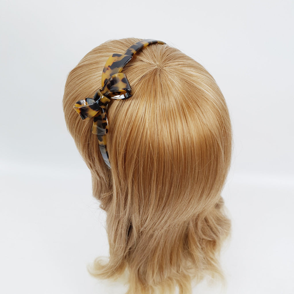 Leopard Double Ribbon Thin Headband / Elegant Tortoise Shell Headband / Hair Accessories for Woman