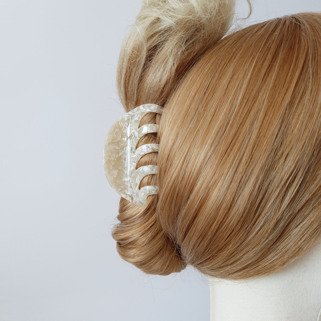Tortoise Marble Lunar Medium Hair Clip / Luxurious Cellulose French Hair Pin / Hair Accessory for Woman / Large Hair Claw