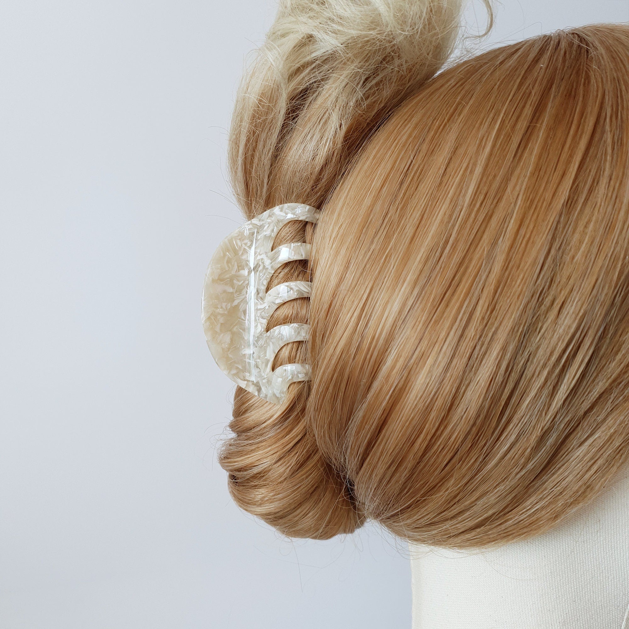 Tortoise Marble Lunar Medium Hair Clip / Luxurious Cellulose French Hair Pin / Hair Accessory for Woman / Large Hair Claw