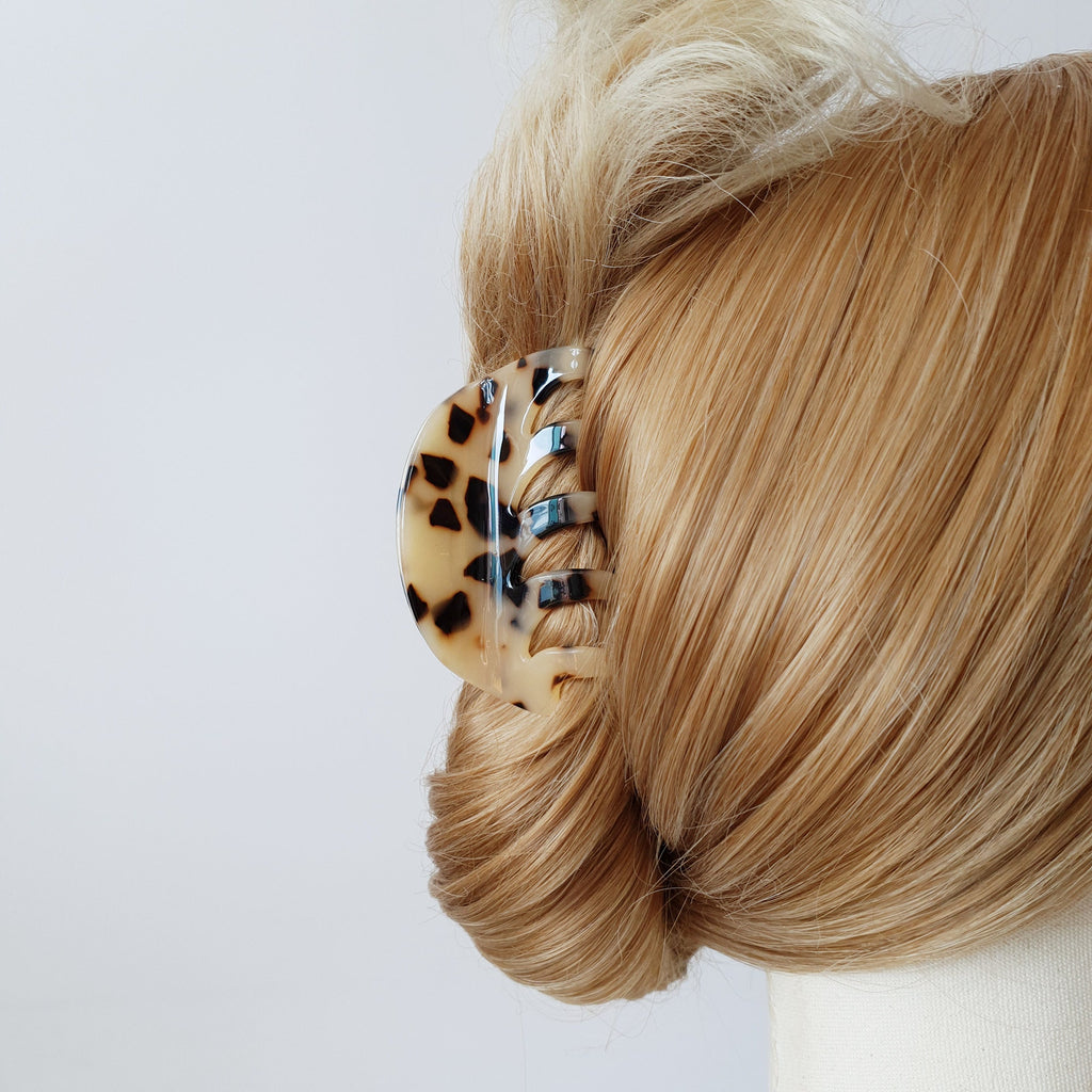 Tortoise Marble Lunar Medium Hair Clip / Luxurious Cellulose French Hair Pin / Hair Accessory for Woman / Large Hair Claw