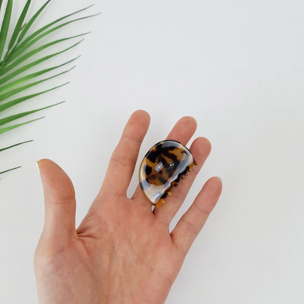 Pebble Small Hair Clips (1.8 Inch) / Tortoise Shell French Hair Pin / Hair Barrette for Girl / Hair Accessory for Woman