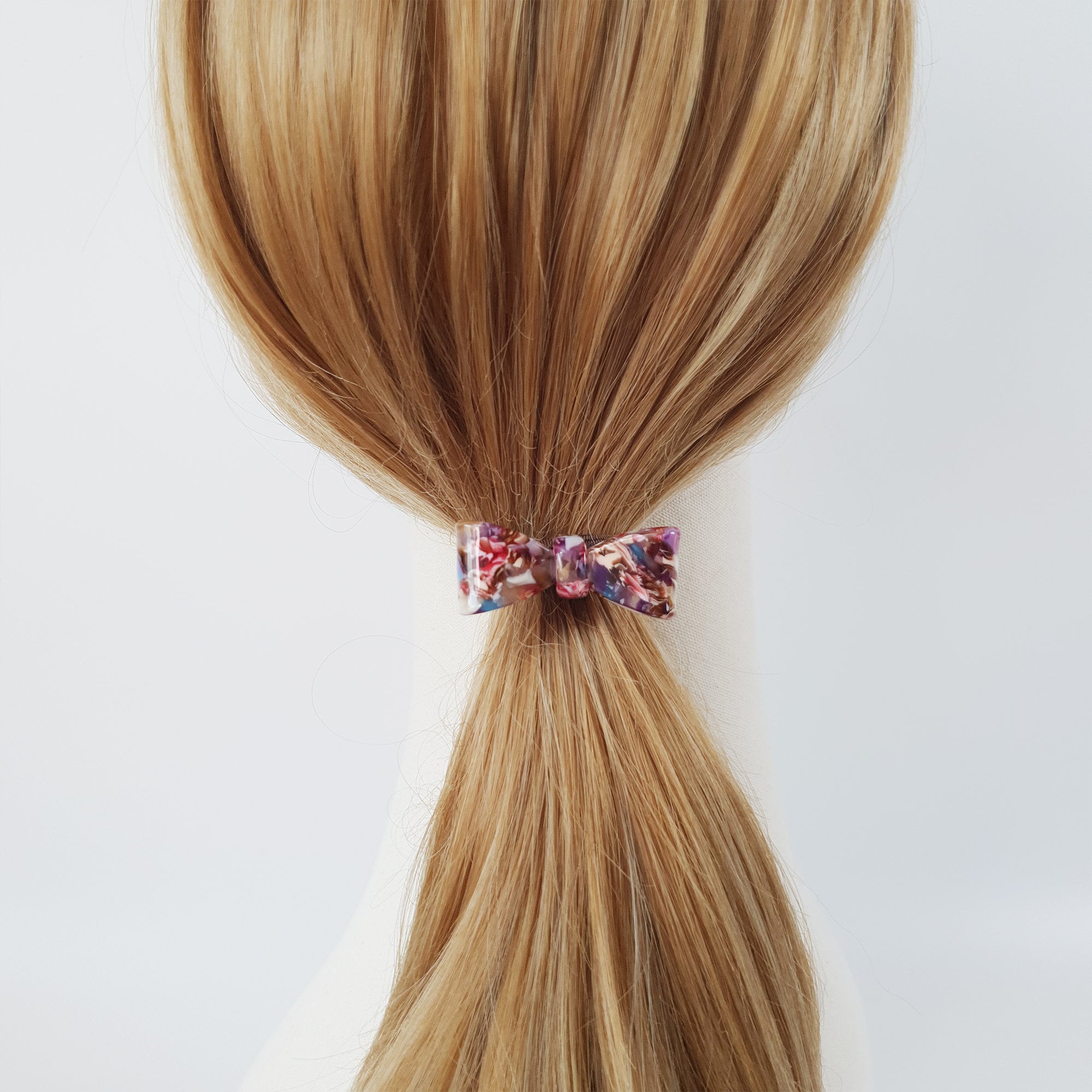 Tortoise Shell Art Mini Ribbon Hair Tie / Cute Point Ponytail Holder / Hair Accessory for Woman / French Hair Pin / Hair Scrunchy
