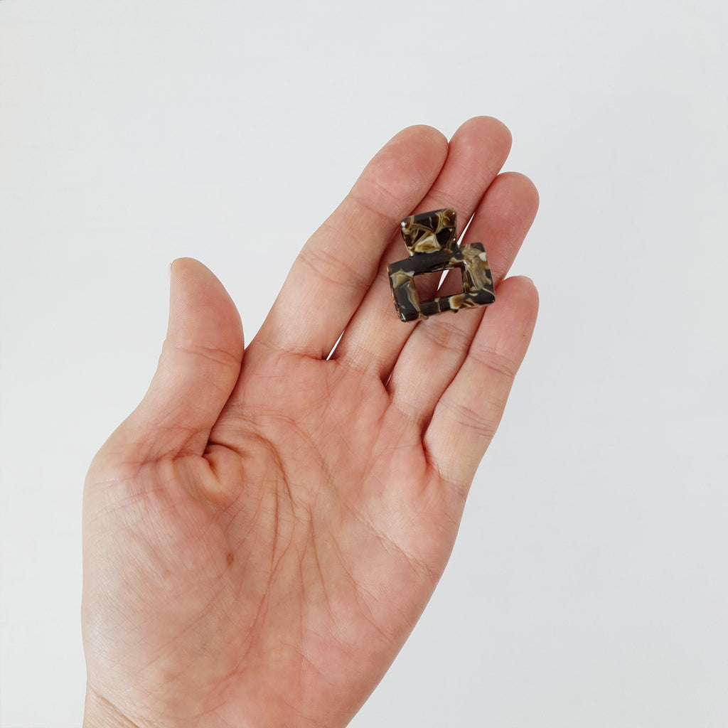 Cellulose Rectangular Extra Mini Hair Clips (0.8 Inch) / Tortoise Shell French Hair Pin / Hair Accessory for Woman