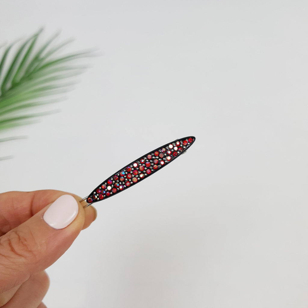 Tortoise Shell Black Cubic Bobby Pin (2.0 Inch) / Vintage French Hair Pin Clip / Hair Accessory for Woman / Snap Clip for Long Hair