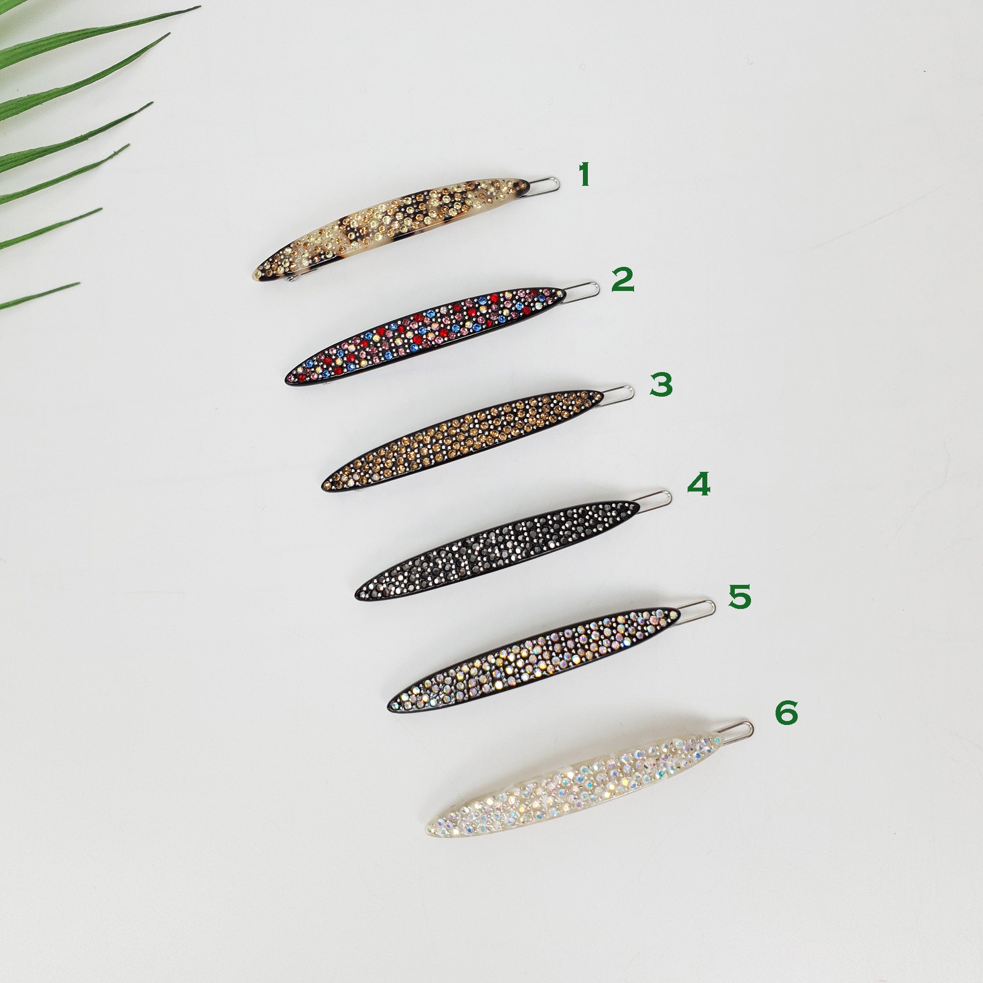 Tortoise Shell Black Oval Long Bobby Pin with Cubic (3.0 Inch) / Vintage French Hair Pin / Hair Accessory for Woman / Bow Barrette