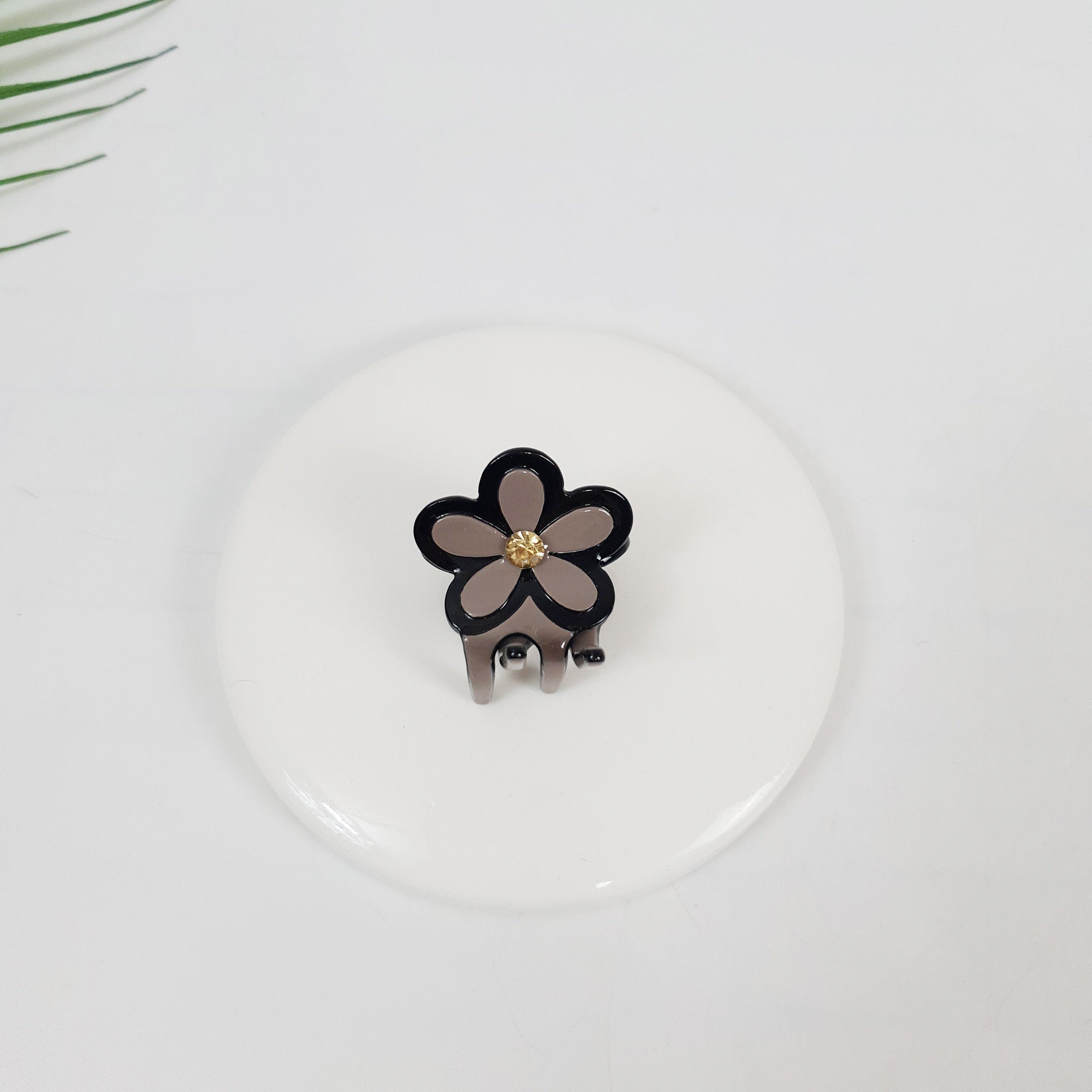 Flower Hair Clips with Cubic (1.2 Inch) / Cute French Hair Pin / Floral Hair Clip / French Barrette for Woman