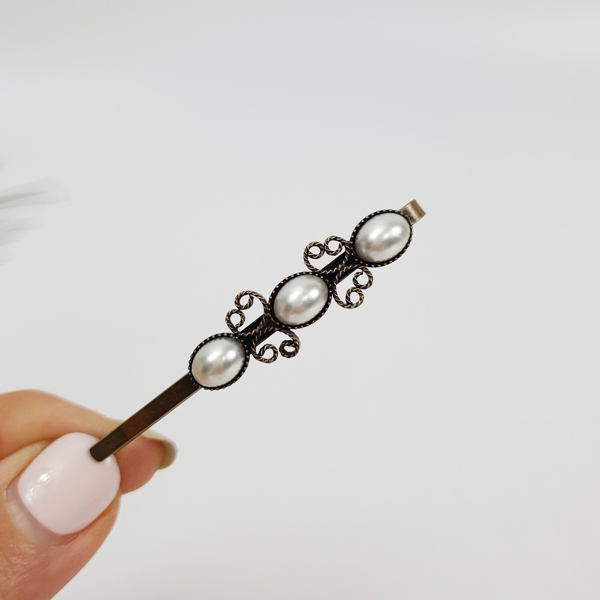 Formica Metal Butterfly Hair Pin (2.4 Inch) / Vintage Antique Hair Bobby Pin / Hair Accessory Pin for Woman