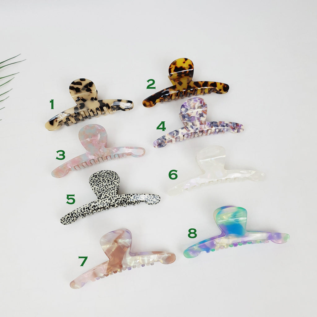 Tortoise Marble Aurora Big Size Hair Clip / Leopard French Hair Claw / Hair Barrette for Woman