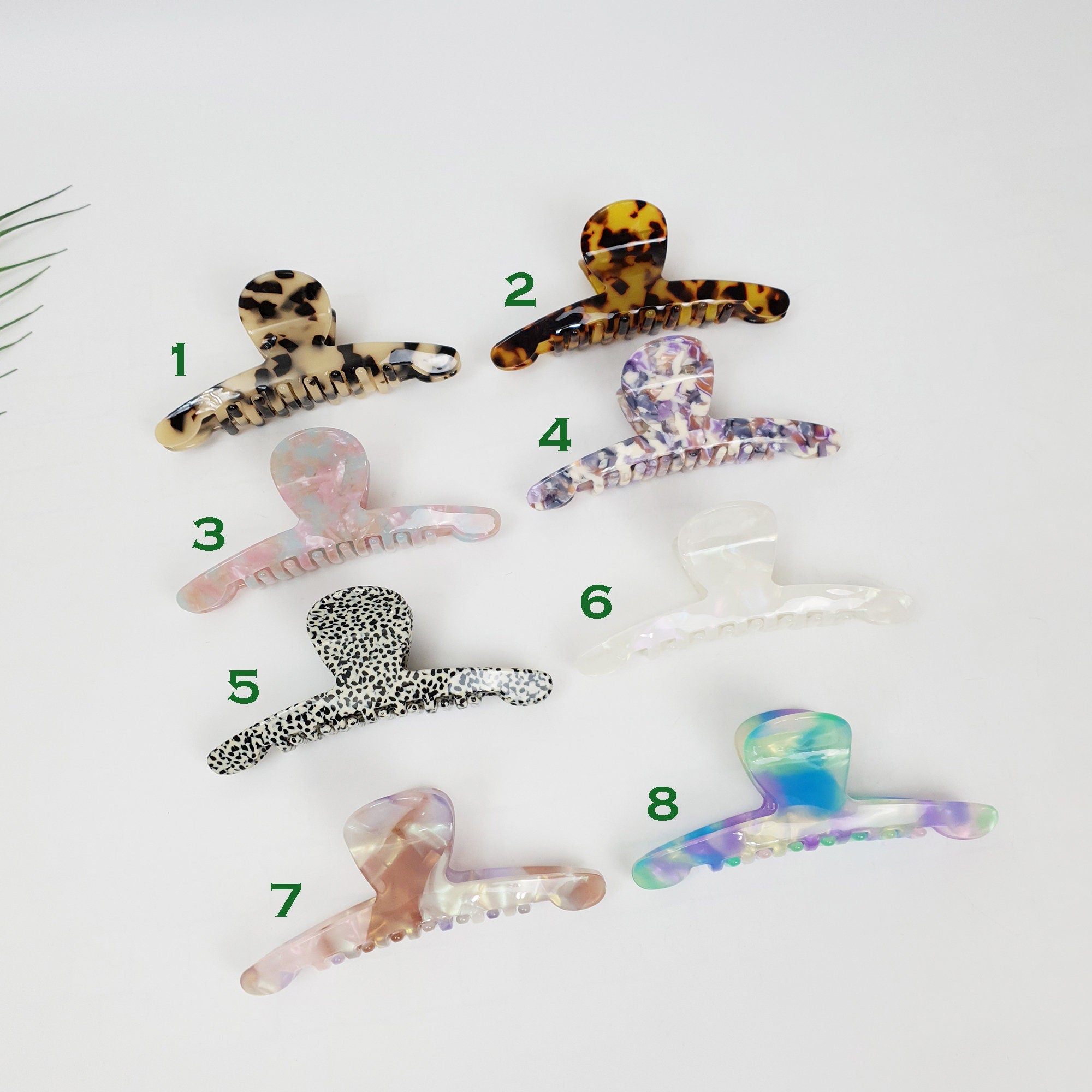Tortoise Marble Aurora Big Size Hair Clip / Leopard French Hair Claw / Hair Barrette for Woman