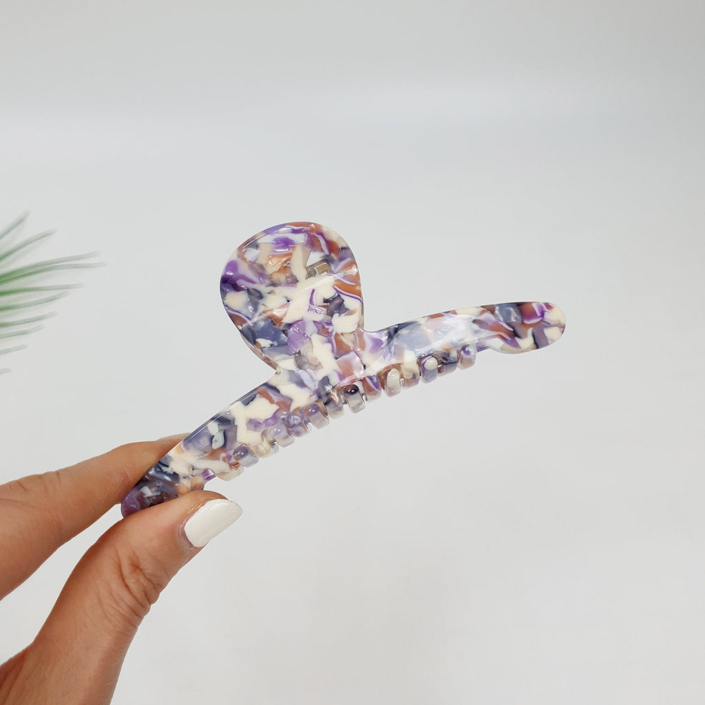Tortoise Marble Aurora Big Size Hair Clip / Leopard French Hair Claw / Hair Barrette for Woman