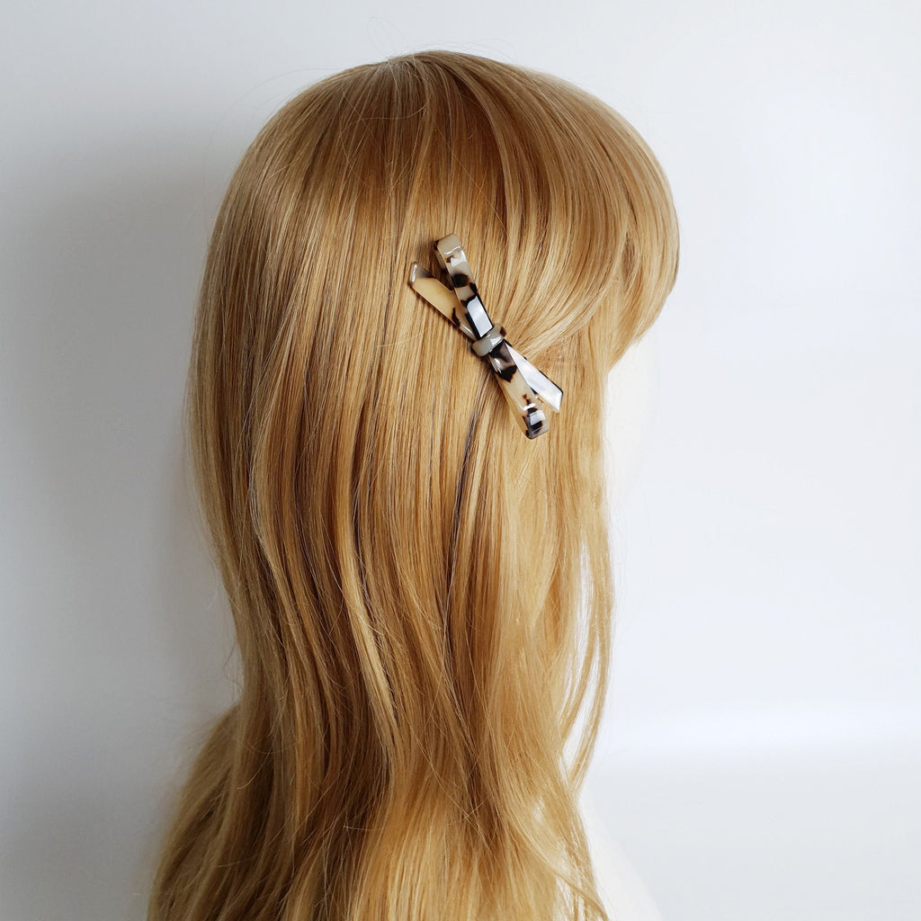 Tortoise Shell Simple Ribbon Alligator Hair Clip (2.8 Inch) / Leopard French Hair Pin / Hair Barrette for Woman