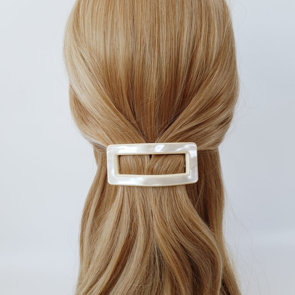 Leopard Square Buckle Hair Barrette / Tortoise Marble French Hair Pin / Hair Accessory for Woman / Automatic Hair Clip