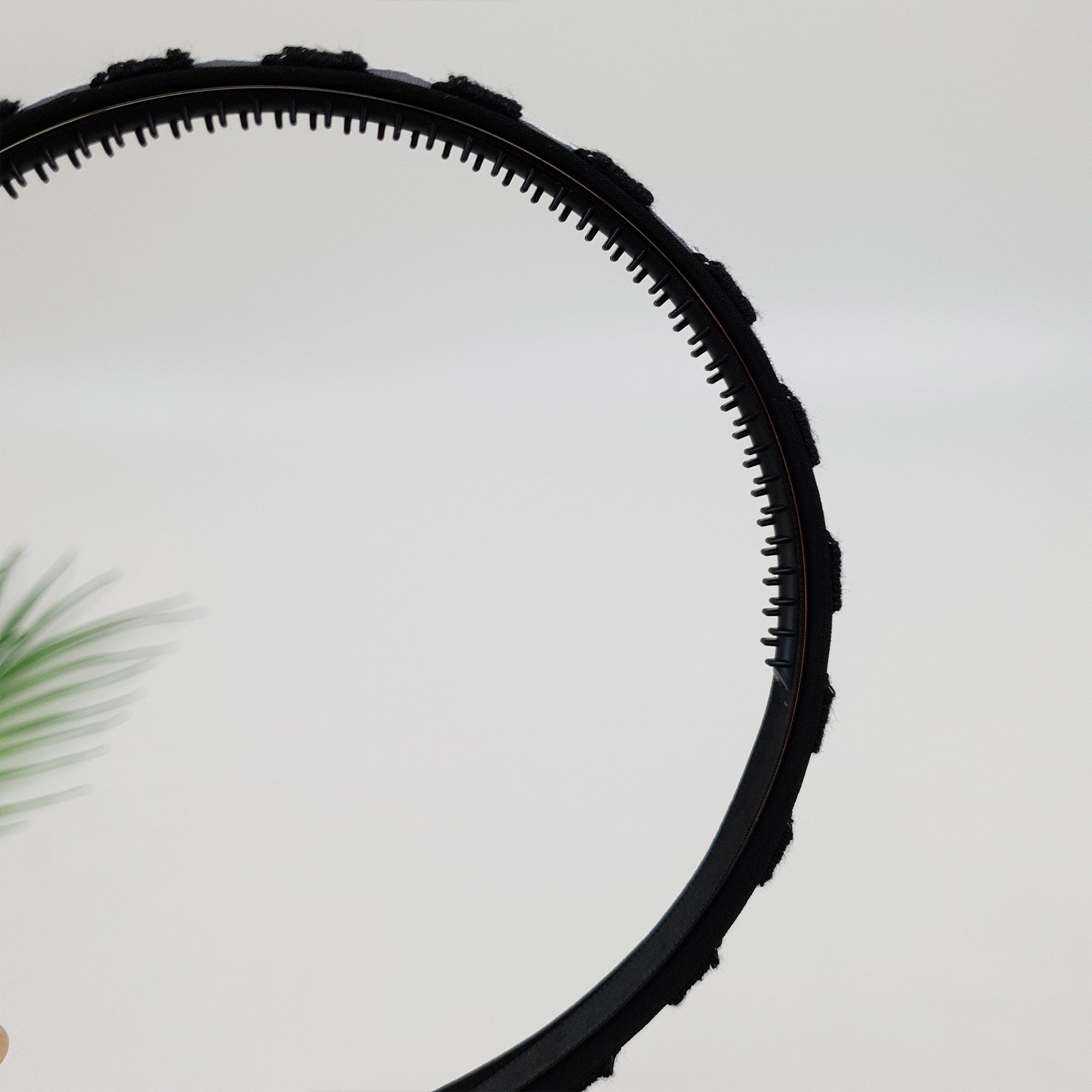 Embroidery Flower Thin Headband with Cubic (0.6 Inch) / Simple Line Turban Bandanna / Floral Headband