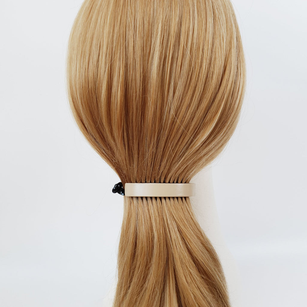 Real Leather Half Moon Claw Clip / Vintage Hair Comb Barrette / Clincher Comb Hair Accessory / Banana Clip