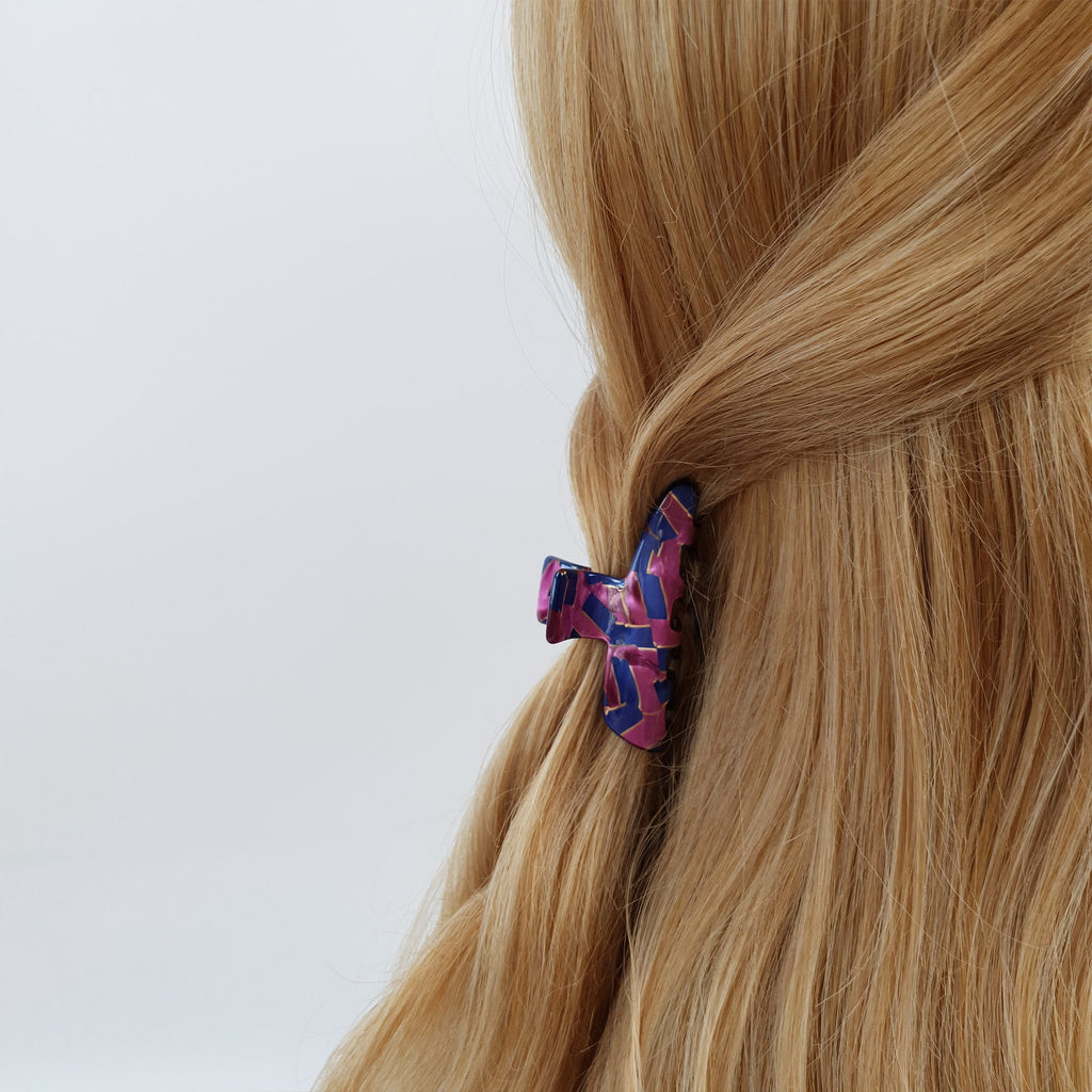 Tortoise Shell Curve Small Hair Clip / Luxurious Cellulose French Hair Pin / Hair Accessory for Woman