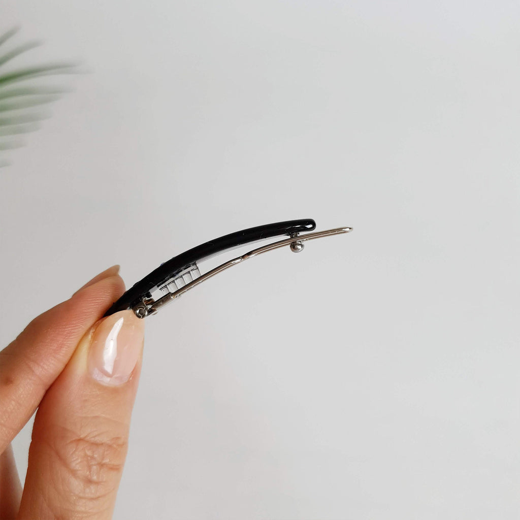 Tortoise Shell Cubic Slim Oval Bobby Pin / Luxurious French Hair Clip Claw / Hair Accessory for Woman / Bow Barrette for Thin Hair