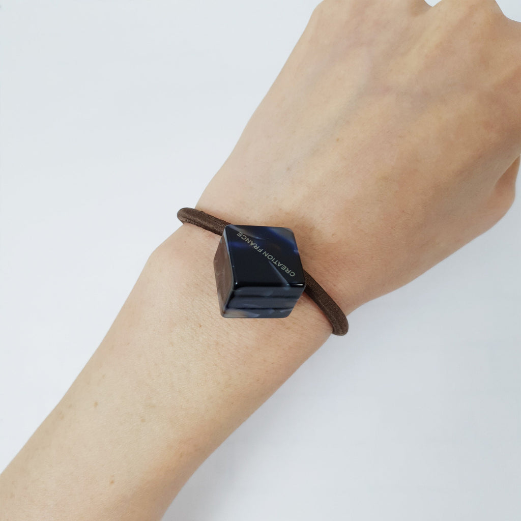Tortoise Shell Art Cube Square Simple Hair Tie / Cute Ponytail Holder / Hair Accessory for Woman / French Hair Pin / Hair Scrunchy