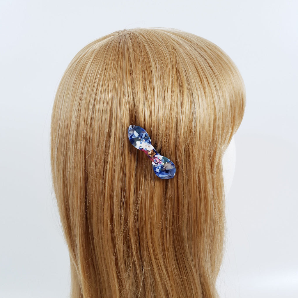 Tortoise Shell Mini Bow Hair Comb Pin / Cute French Hair Pin / Hair Fork for Thick Hair