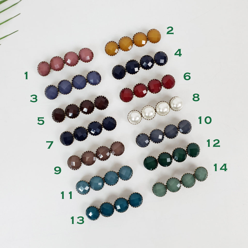 Formica Love Ball Hair Barrette (2.4 Inch) / Diamond Cut Formica Stone Decorated Barrette / Vintage Antique Accessory for Woman