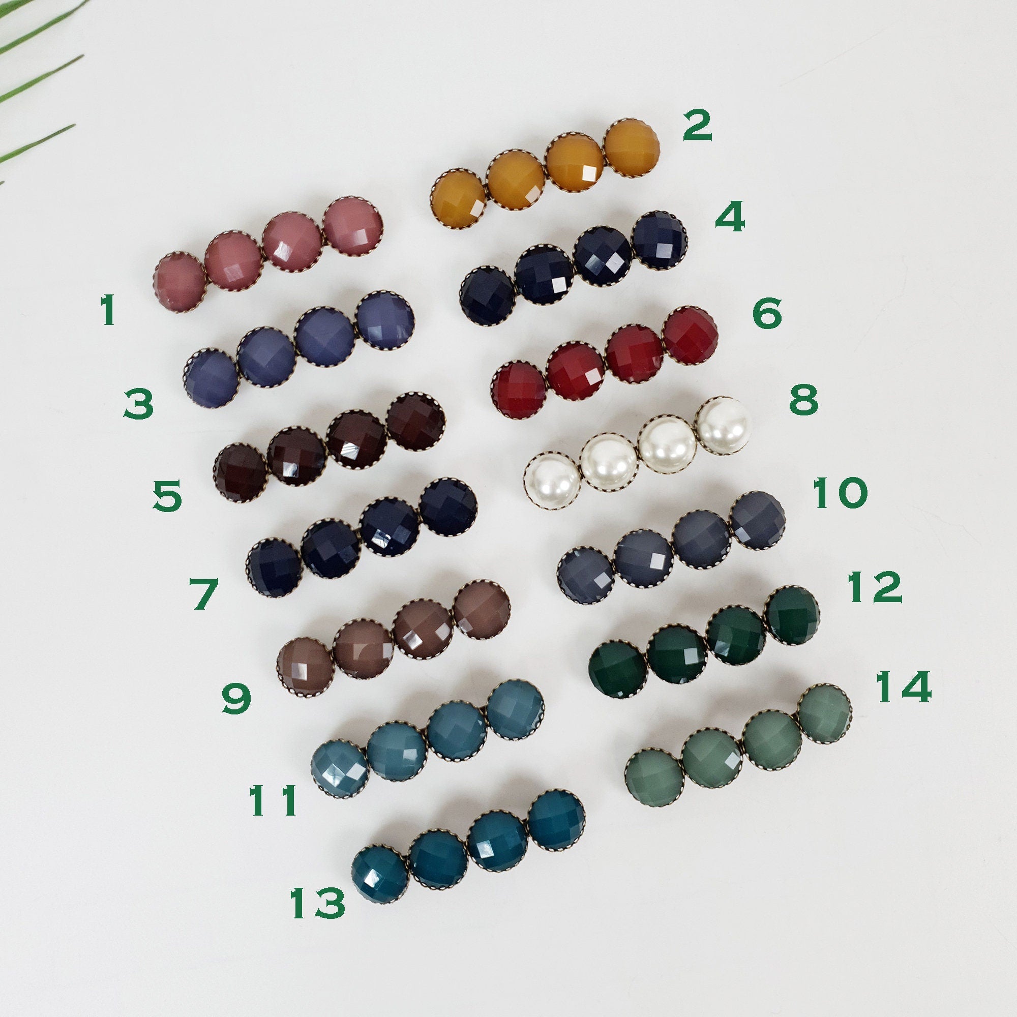Formica Love Ball Hair Barrette (2.4 Inch) / Diamond Cut Formica Stone Decorated Barrette / Vintage Antique Accessory for Woman