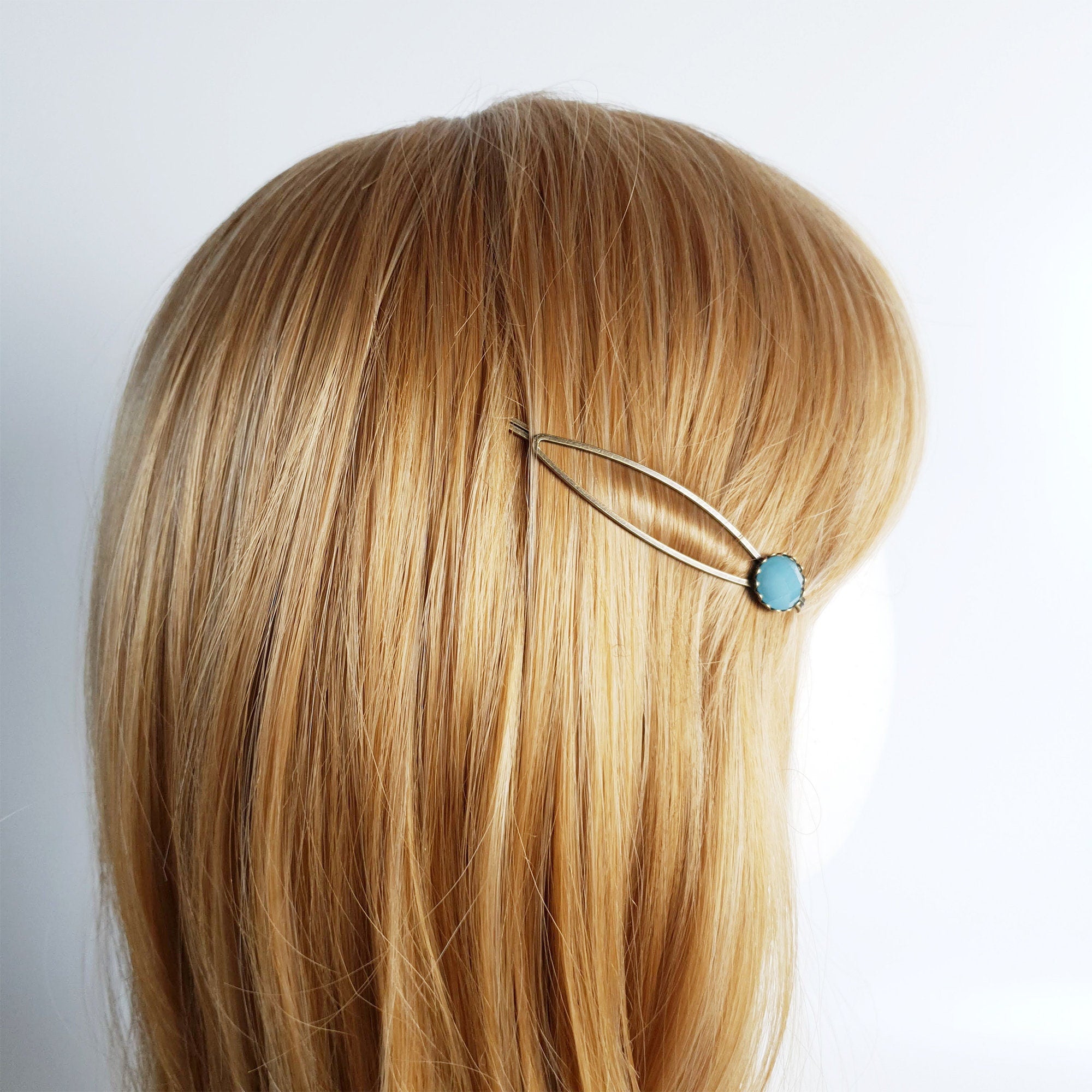 Circle Round Formica Hair Pin / Vintage Antique Three Line Hair Bobby Pin / Hair Accessory Pin for Woman