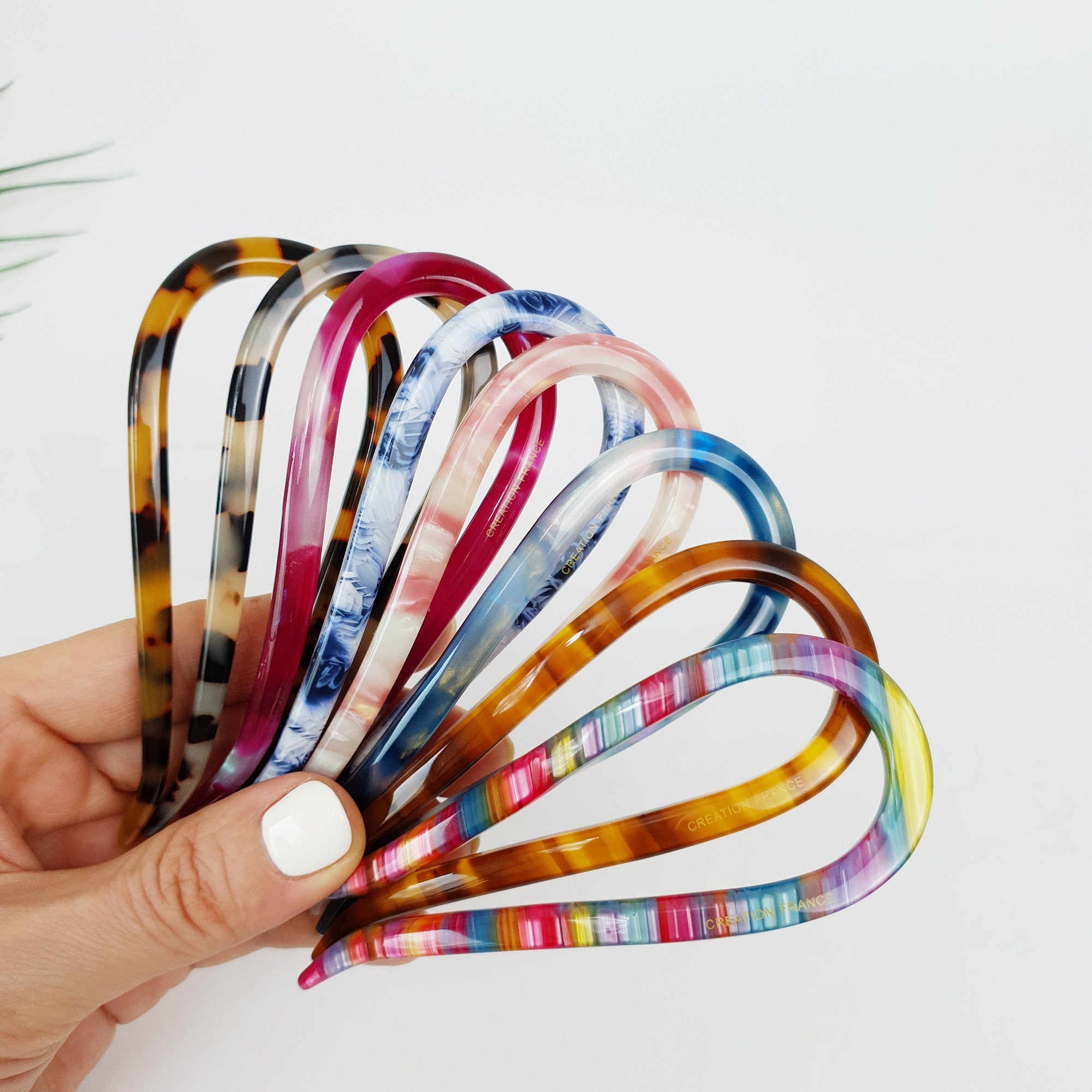 Tortoise Shell U Shape Medium Hair Stick / Vintage French Hair Pin / Hair Fork for Thick Hair