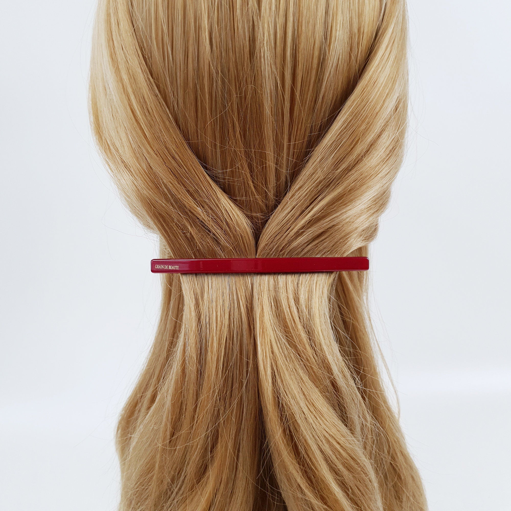 Slim Simple Line Hair Barrette (4.1 Inch) / Elegance Vivid Color Hair Pin / Hair Accessory for Woman / Automatic Hair Clip